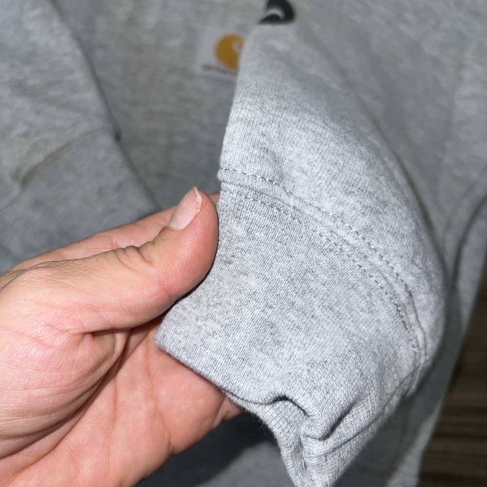 Carharrt Pouch Pocket Loose Fit Gray Men's Pullover Heavy Hoodie. Size S - Picture 6 of 8